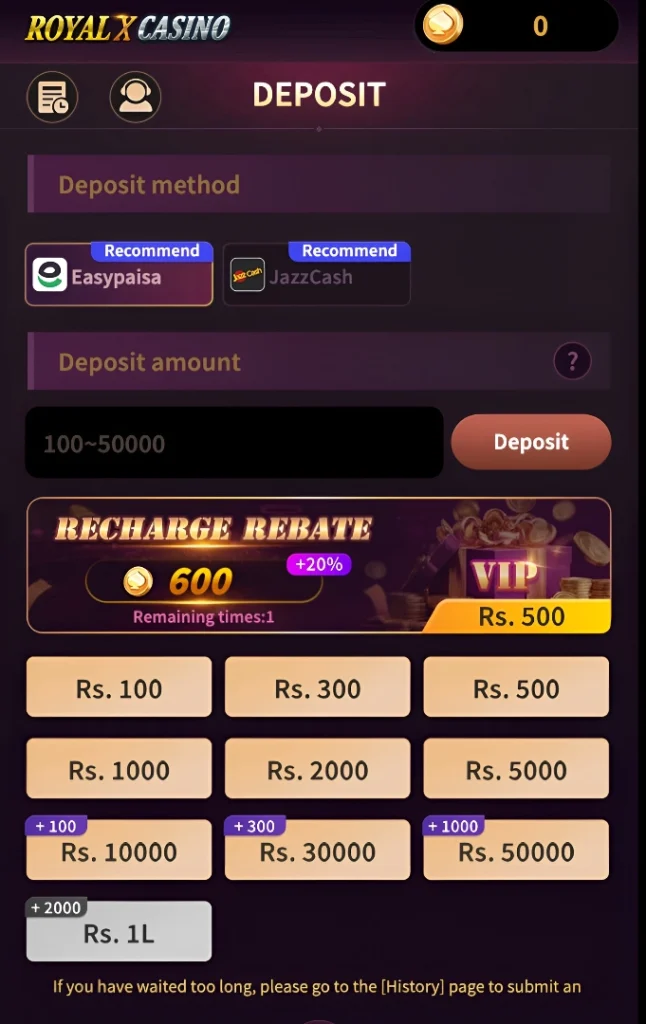 Royal X Casino Deposit (1)
