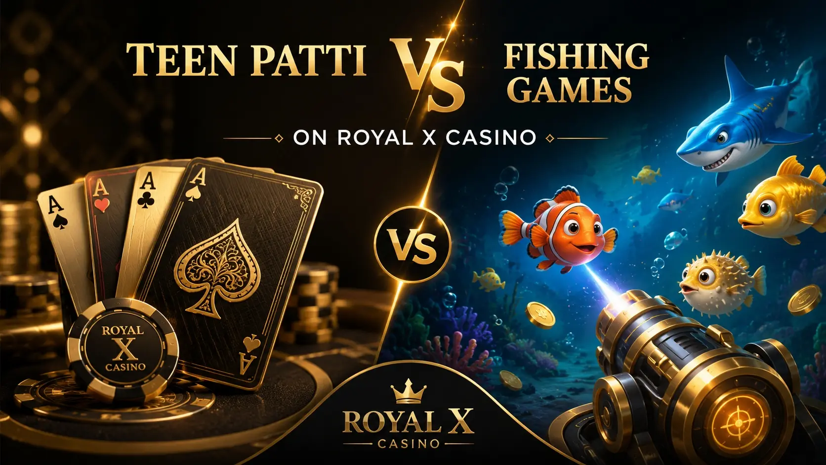 Teen Patti vs Fishing Games on Royal X Casino